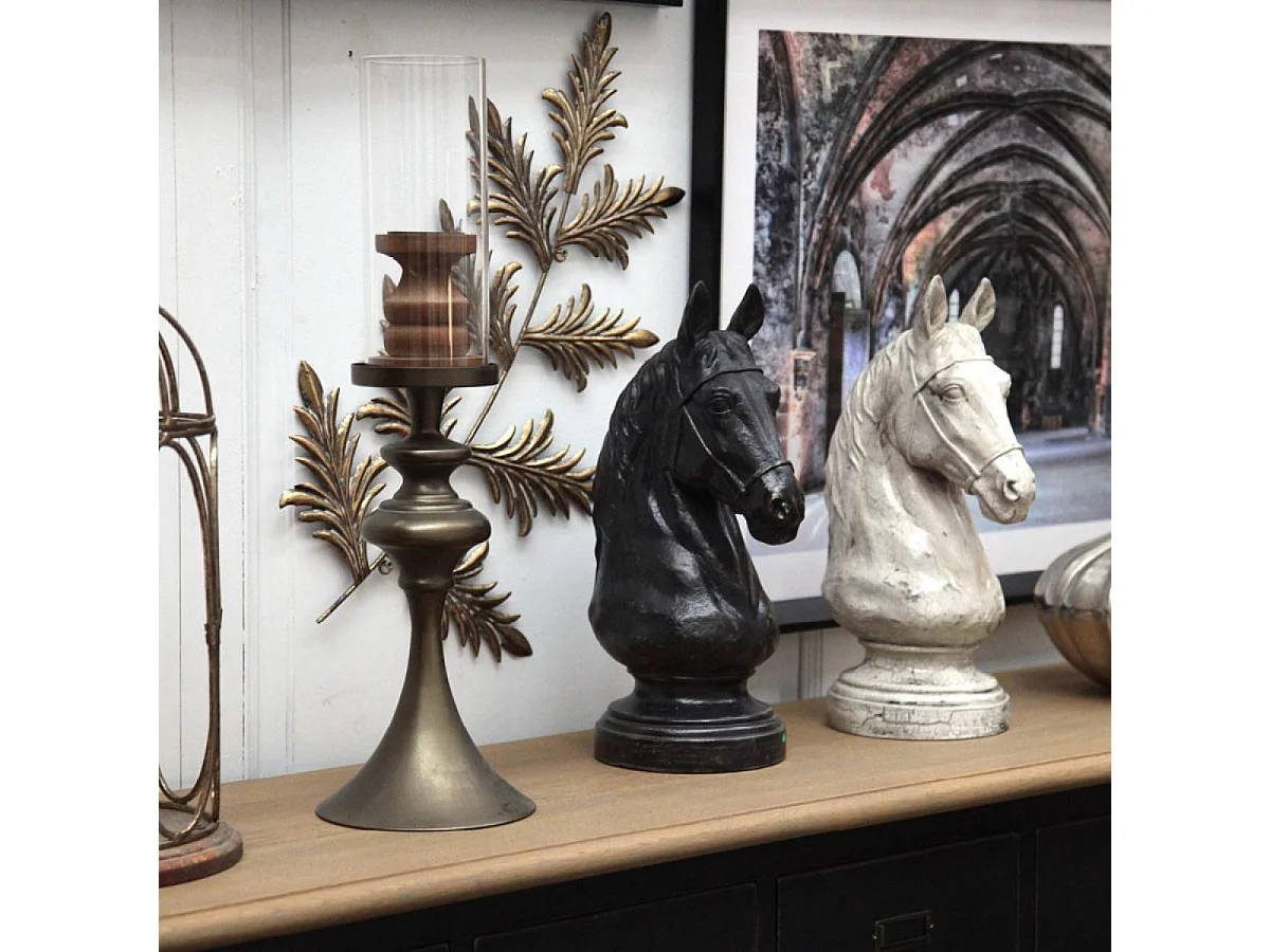 Statue cavalier Résine Noir - Chic Interior's