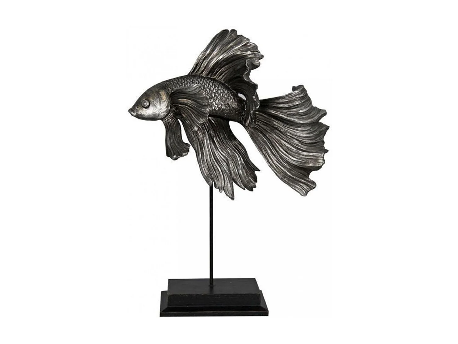 Statue poisson MDF Gris - Riviera Interior's