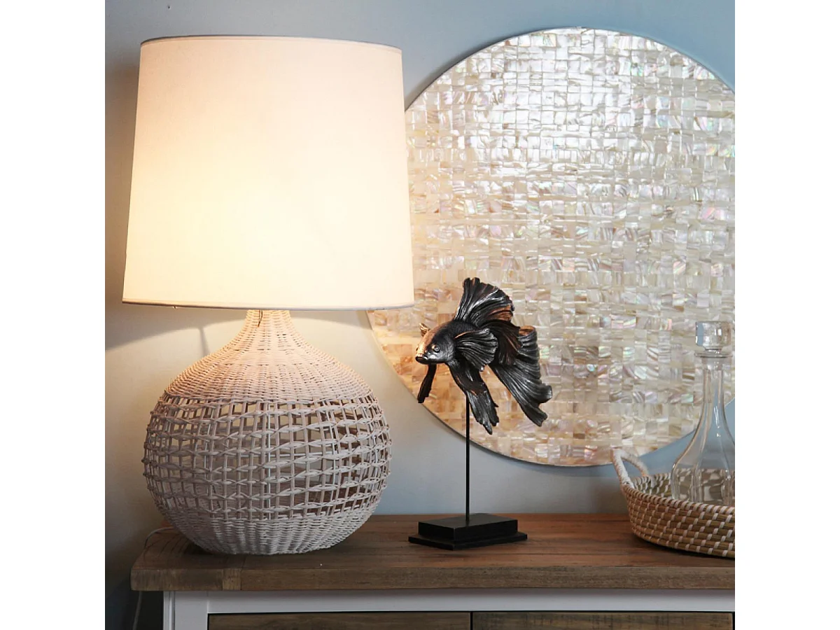 Statue poisson MDF Gris - Riviera Interior's