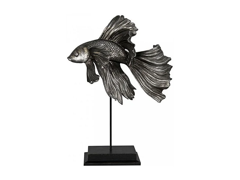 Statue poisson MDF Gris - Riviera Interior's
