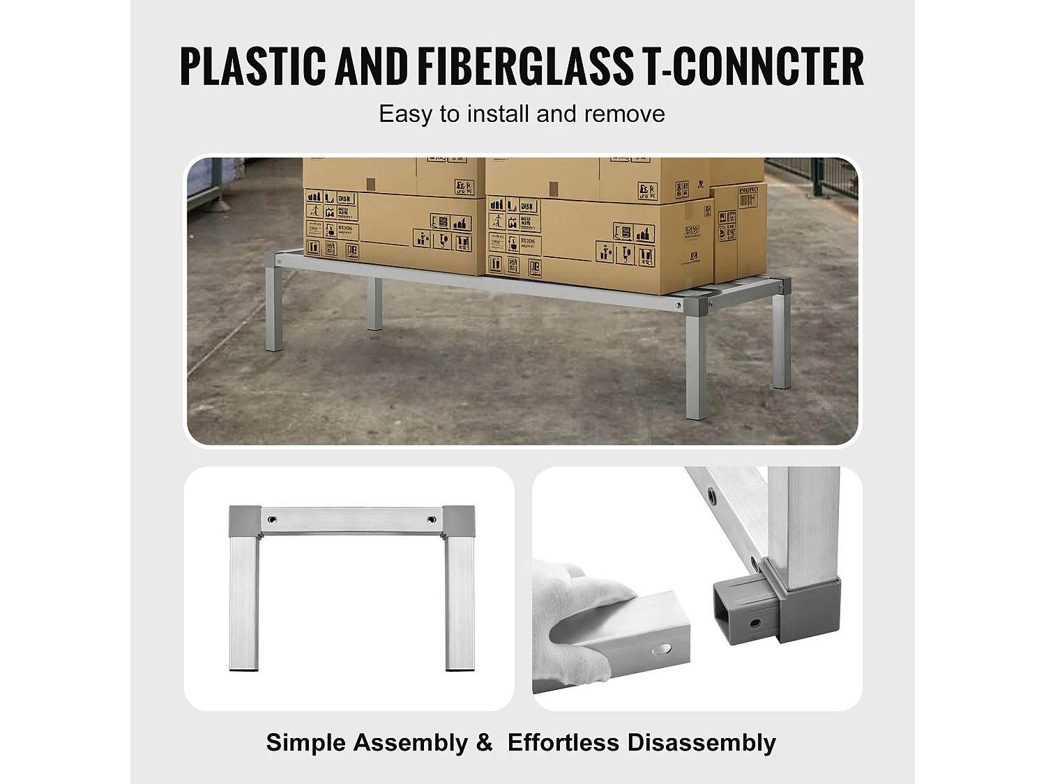Lagerregal, SucceBuy Aluminium-Regalhalterung Stationäre Regalhalterung Lagerregal 152,4 × 50,8 × 30,48 cm