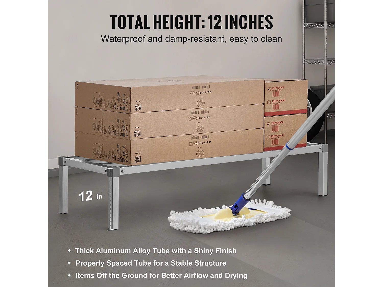 Opbergplank, SucceBuy Aluminium Plankbeugel Stationaire Plankbeugel Opbergrek 152,4 × 50,8 × 30,48 cm