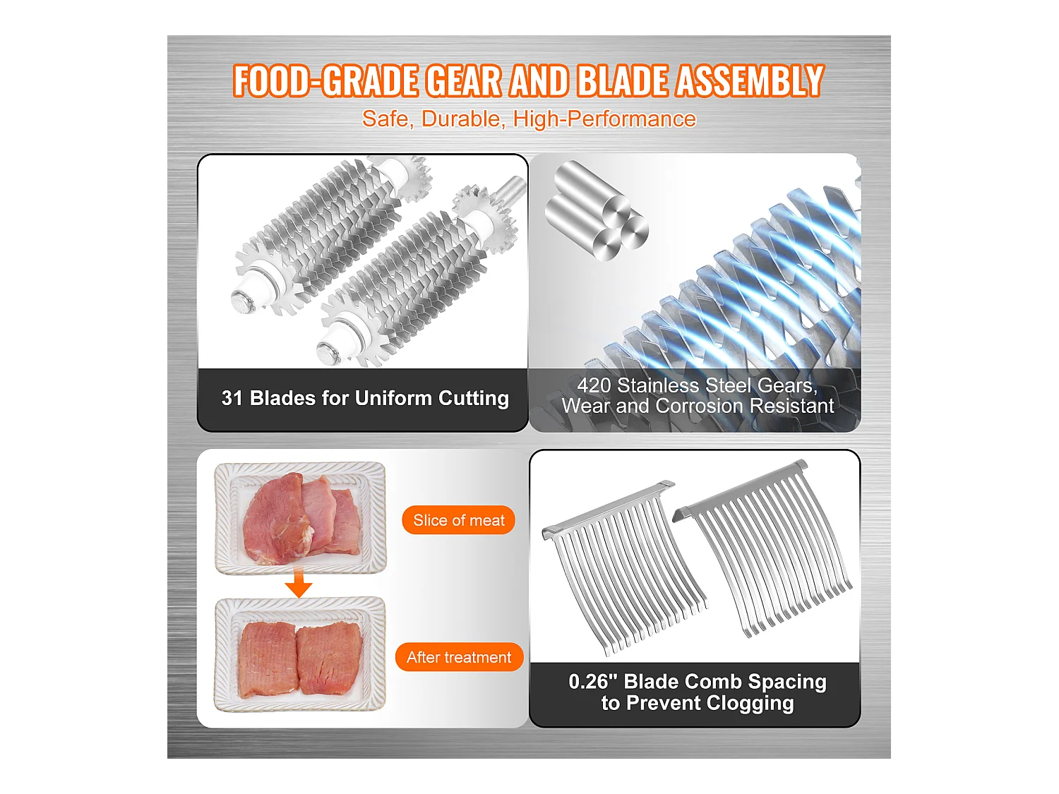 Attendrisseur de Viande Manuelle SucceBuy, Outil de Cuisine en Acier Inoxydable
