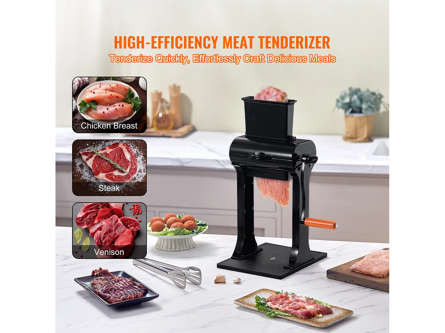 Batticarne Manuale SucceBuy, Utensile da Cucina in Acciaio Inossidabile