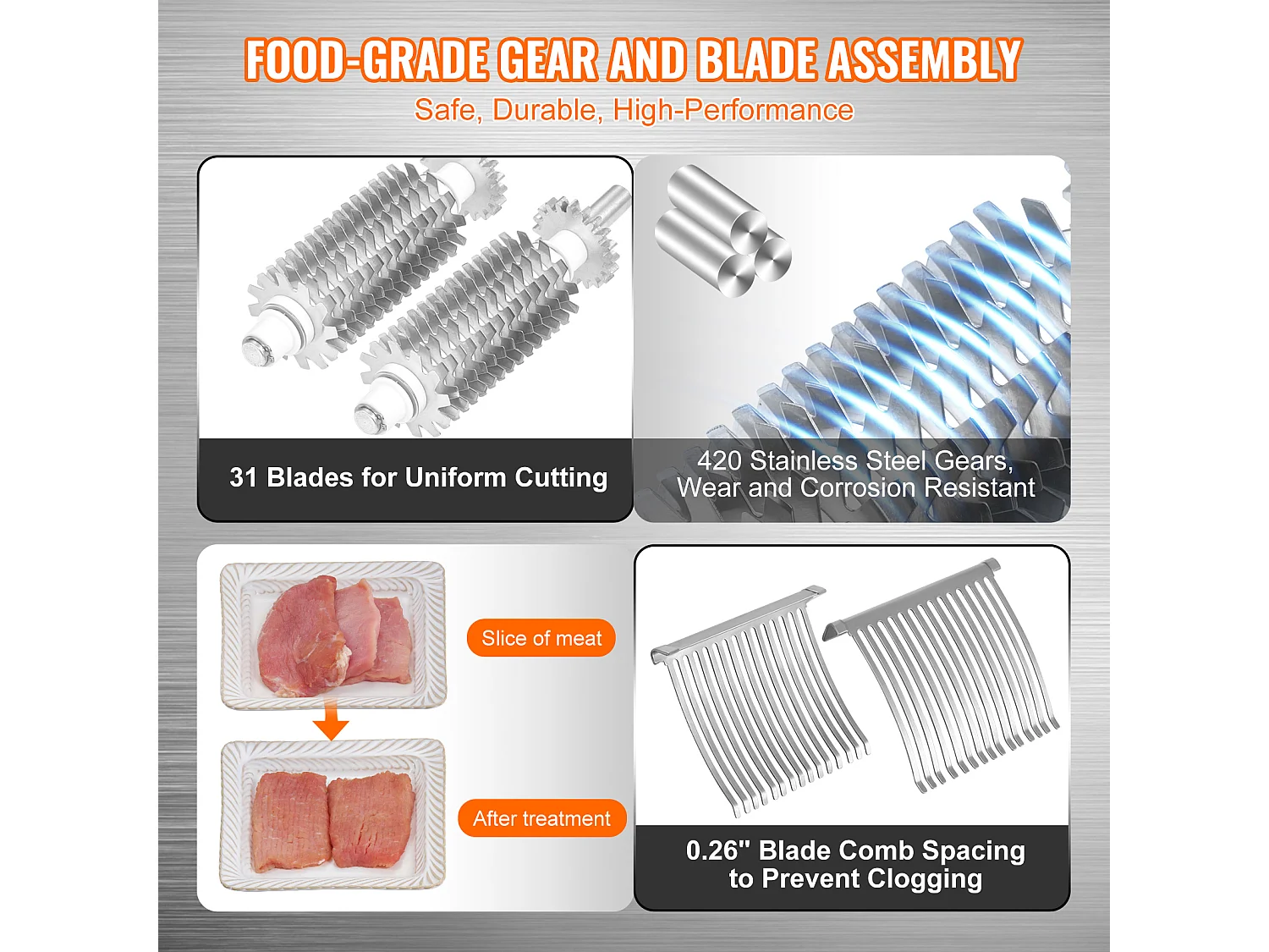 Batticarne Manuale SucceBuy, Utensile da Cucina in Acciaio Inossidabile