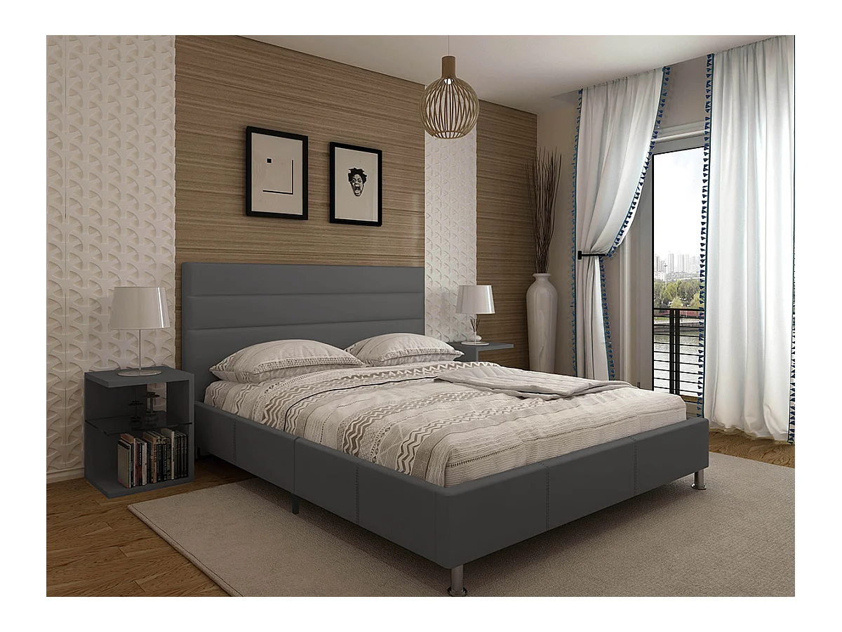 Cama de Casal Star (Cinza)(200×180 cm)