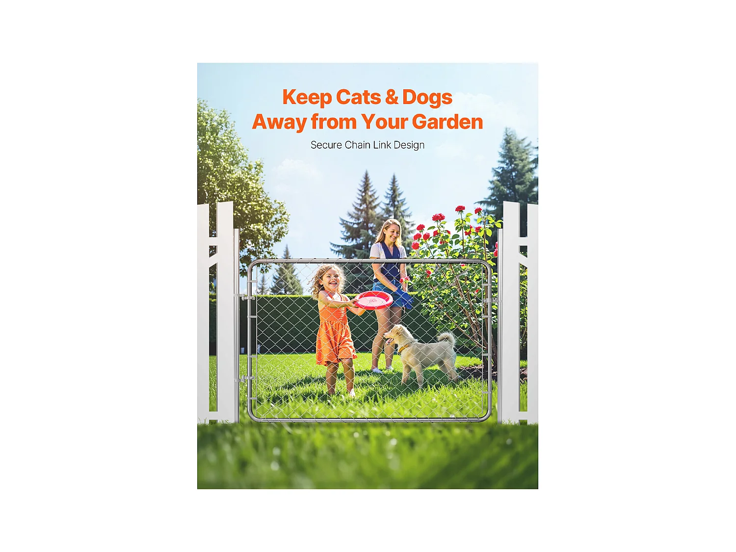 Portail de Clôture de Jardin, SucceBuy Portillon de Jardin en Mailles 183×122 cm sans Poteaux Inclus