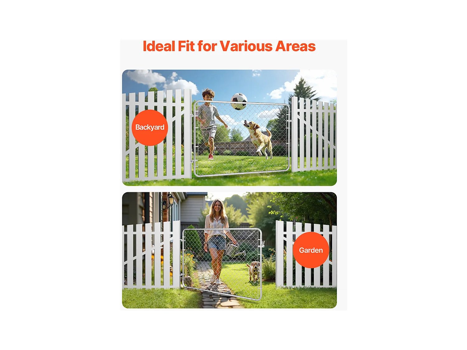 Portail de Clôture de Jardin, SucceBuy Portillon de Jardin en Mailles 183×122 cm sans Poteaux Inclus