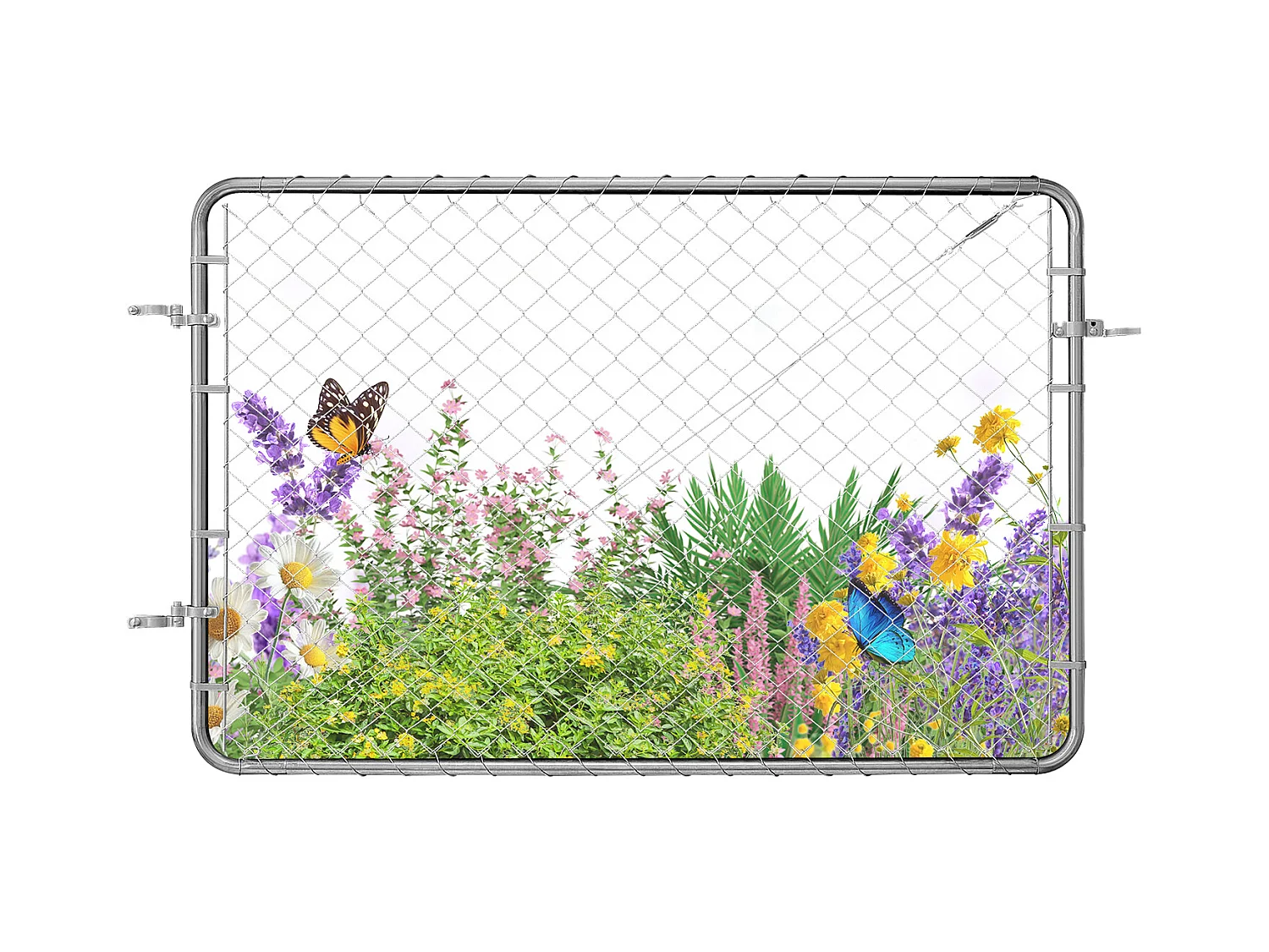 Portail de Clôture de Jardin, SucceBuy Portillon de Jardin en Mailles 183×122 cm sans Poteaux Inclus