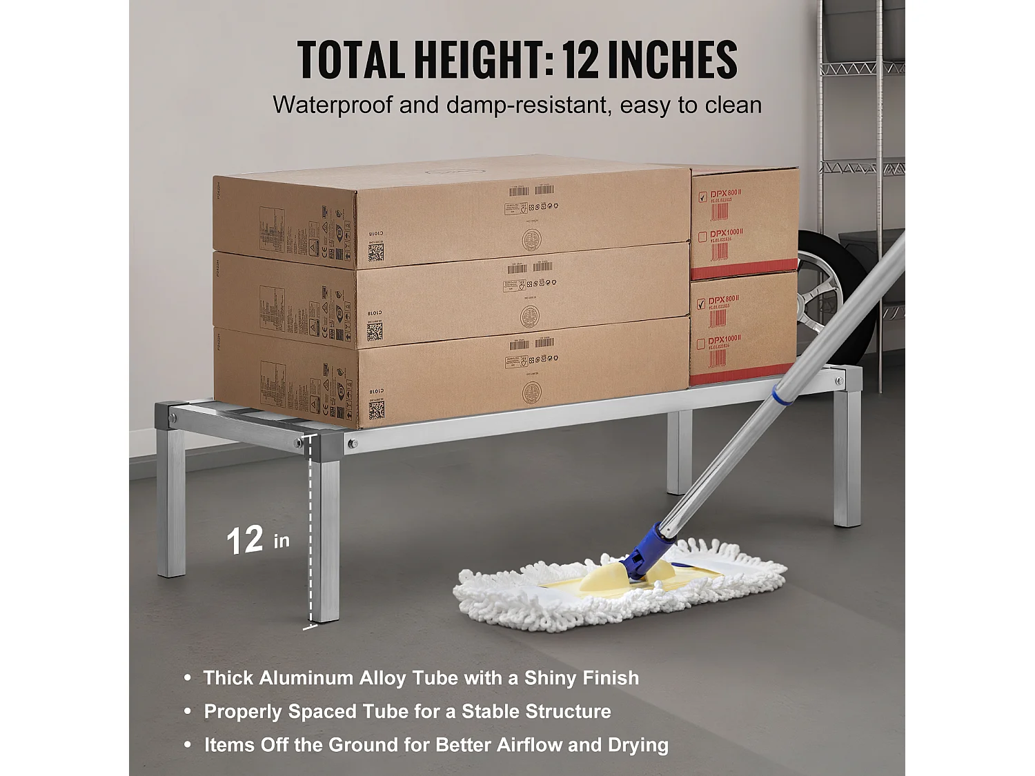 Opbergplank, SucceBuy Aluminium Stellingrek 121,92 × 50,8 × 30,48 cm 454 kg Capaciteit