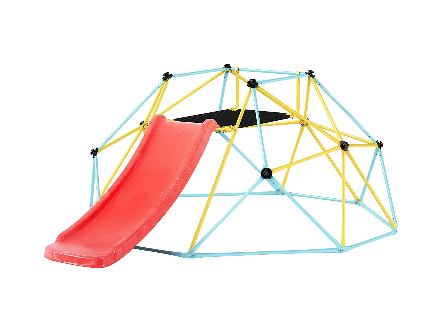 Dôme d'Escalade SucceBuy, 2,4 m avec Toboggan, Grimpeur à Dôme Géométrique, Salle de Jeux pour Enfants de 3 à 9 Ans