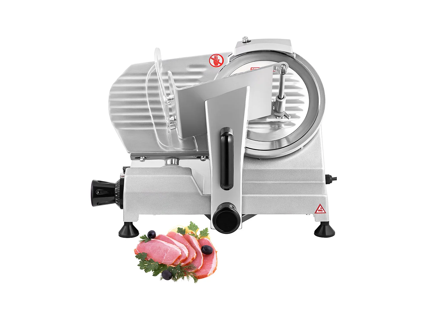 Trancheuse à Viande SucceBuy Électrique Commerciale 200 W, Lame de 20CM, Coupe-Charcuterie 350-400 tr/min