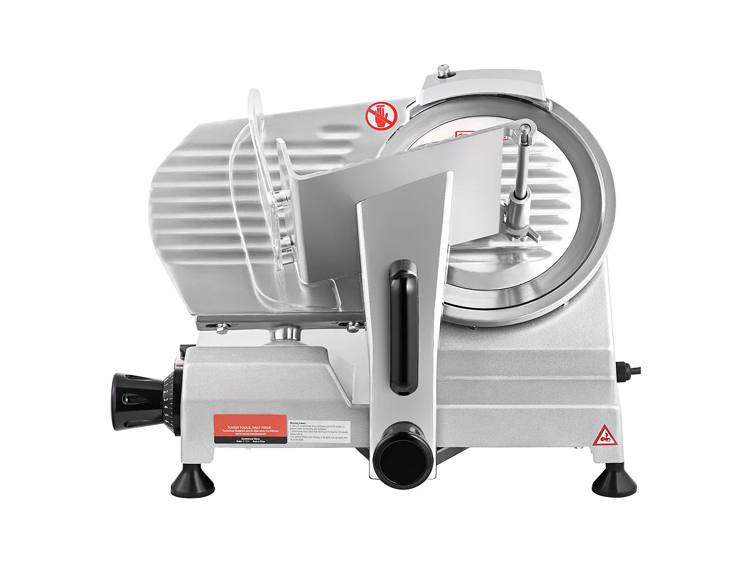 Trancheuse à Viande SucceBuy Électrique Commerciale 200 W, Lame de 20CM, Coupe-Charcuterie 350-400 tr/min