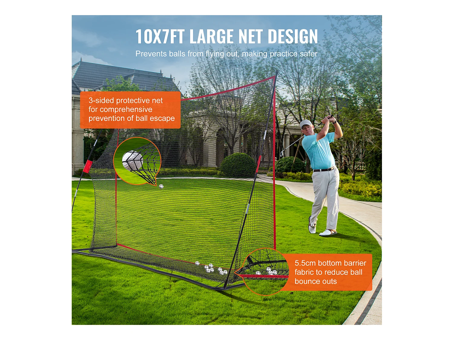 Filet d'Entraînement de Golf SucceBuy, 27 x 18cm, pour une Utilisation Intérieure/Extérieure