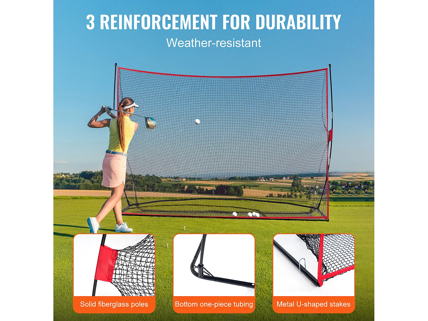 Filet d'Entraînement de Golf SucceBuy, 27 x 18cm, pour une Utilisation Intérieure/Extérieure