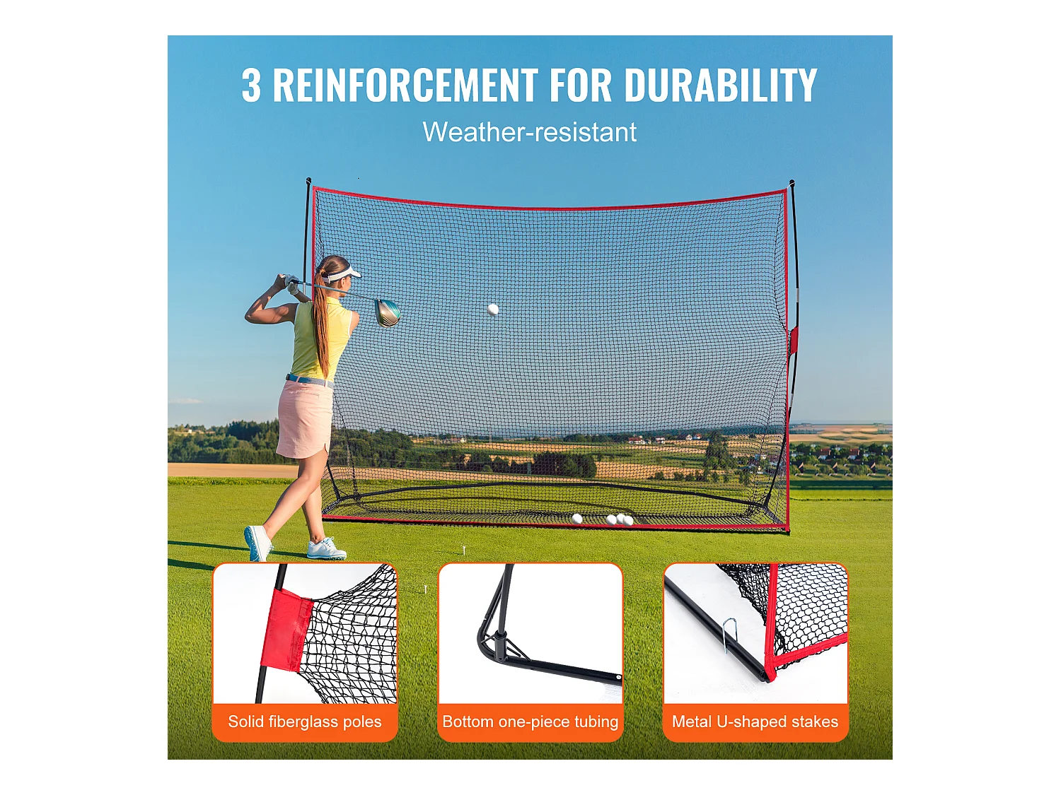 Golf-Trainingsnetz SucceBuy, 27 x 18 cm, für die Nutzung Innen/Außen
