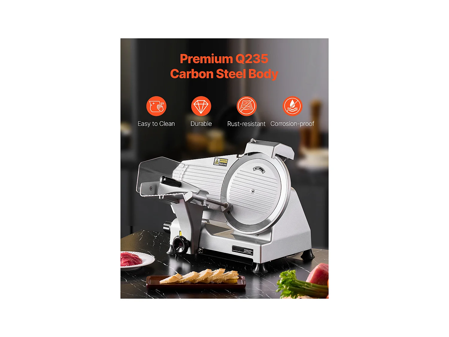 Fleischschneider SucceBuy 25CM, Fleisch-Schneider Elektrisch 180 W für Fleisch, Brot und Käse