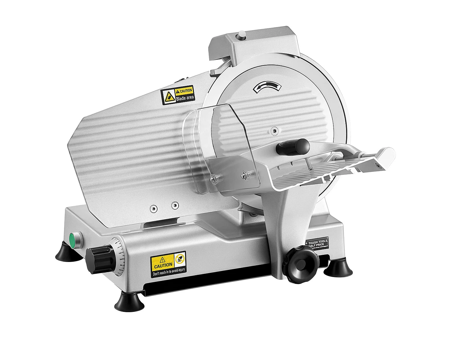 Trancheuse à Viande SucceBuy de 25CM, Coupe-Viande Électrique de 180 W pour Viande, Pain et Fromage