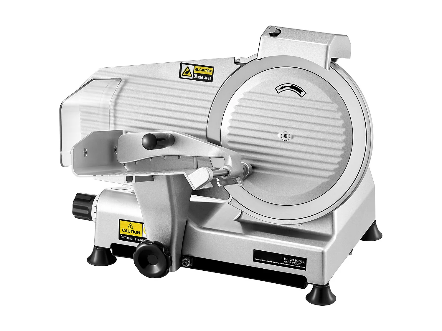 Trancheuse à Viande SucceBuy de 25CM, Coupe-Viande Électrique de 180 W pour Viande, Pain et Fromage