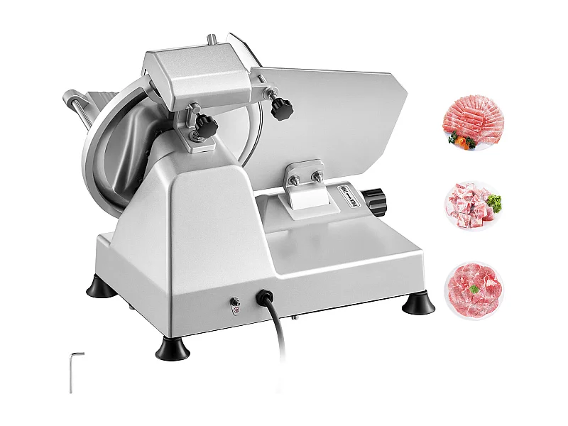 Affettatrice di Carne SucceBuy di 25CM, Taglio-Carne Elettrico di 180 W per Carne, Pane e Formaggio