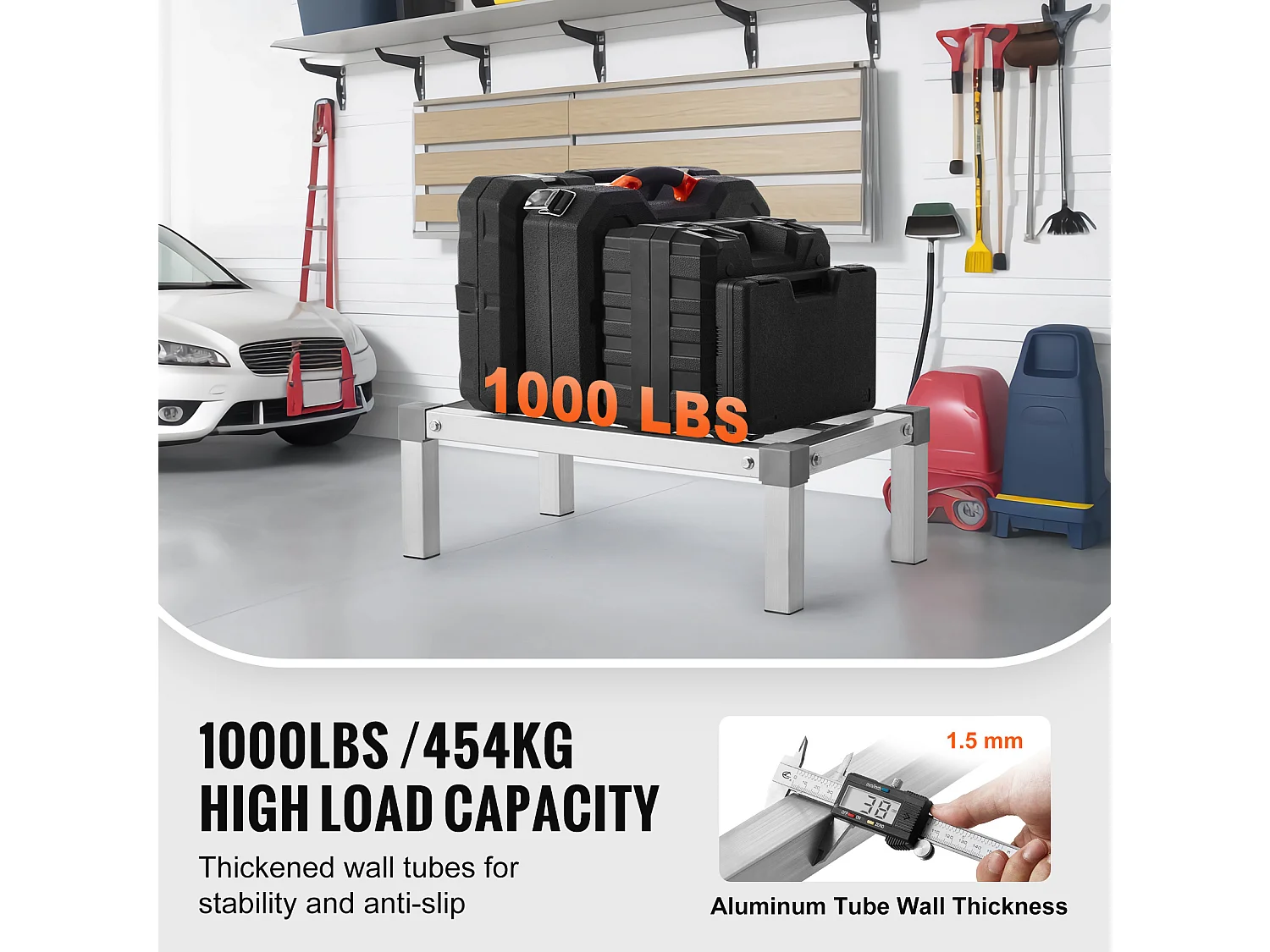 Półka Magazynowa, SucceBuy Aluminiowy Wspornik Półki Stały Wspornik Półki Regał Magazynowy 60,96 × 35,56 × 20,32 cm