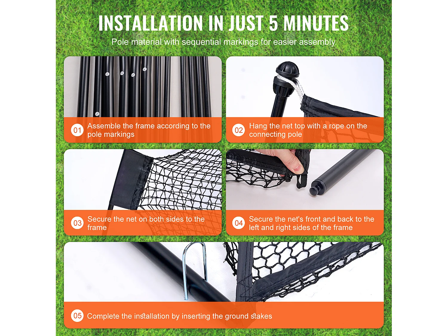 Filet d'Entraînement de Golf SucceBuy, 27 x 18cm, avec Cadre en Fibre de Verre et Cible