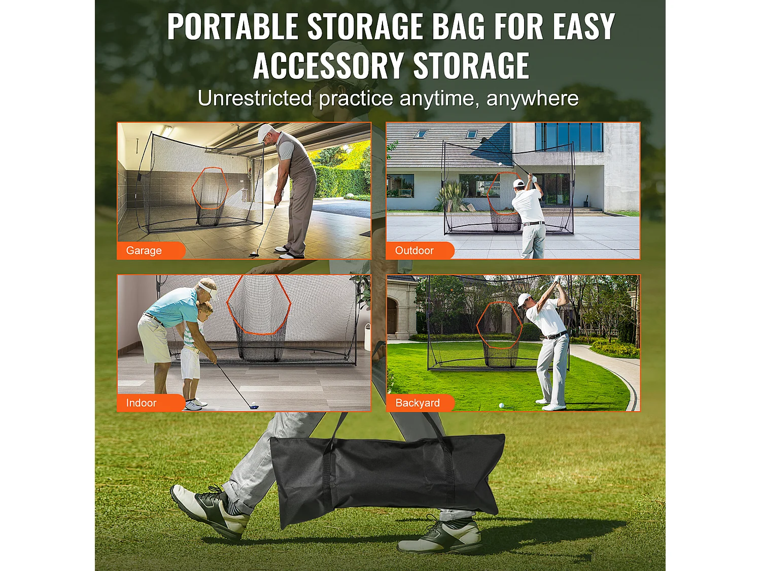 Filet d'Entraînement de Golf SucceBuy, 27 x 18cm, avec Cadre en Fibre de Verre et Cible