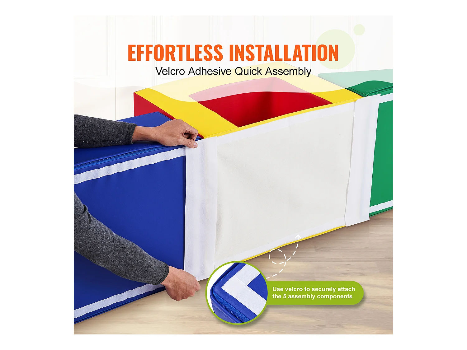 Jouets d'Escalade en Mousse pour Tout-Petits SucceBuy, Tunnel d'Escalade Simple avec Escaliers et Rampe, 5 Pièces