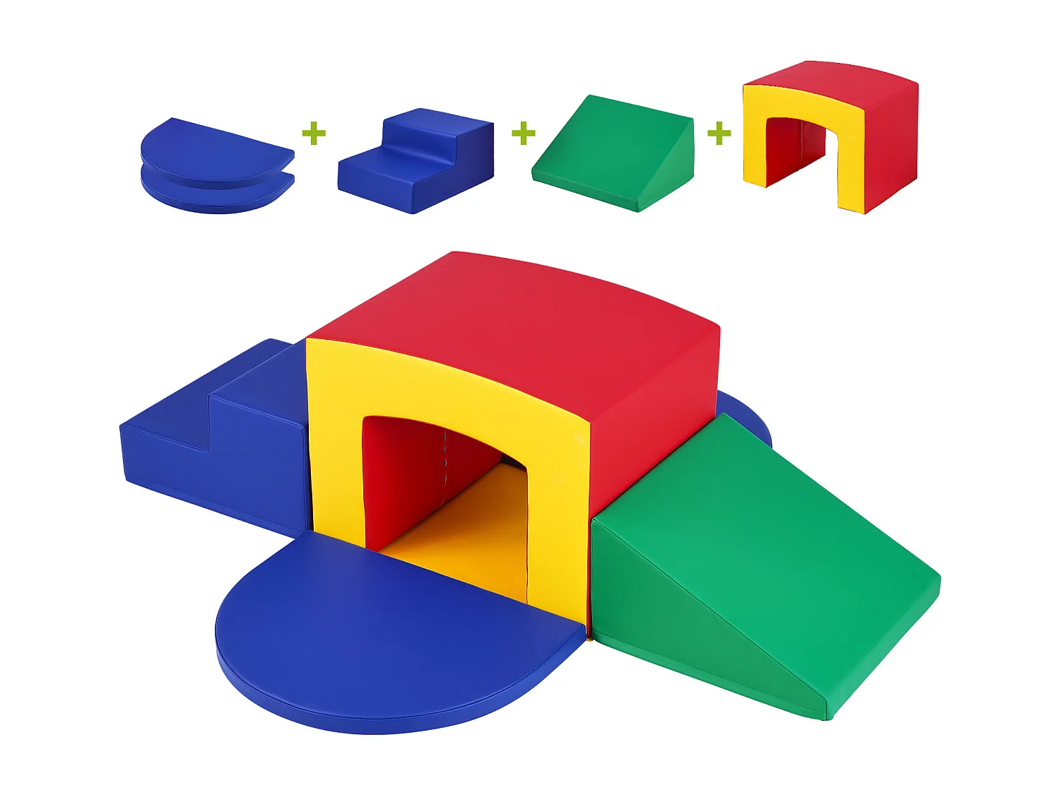 Jouets d'Escalade en Mousse pour Tout-Petits SucceBuy, Tunnel d'Escalade Simple avec Escaliers et Rampe, 5 Pièces