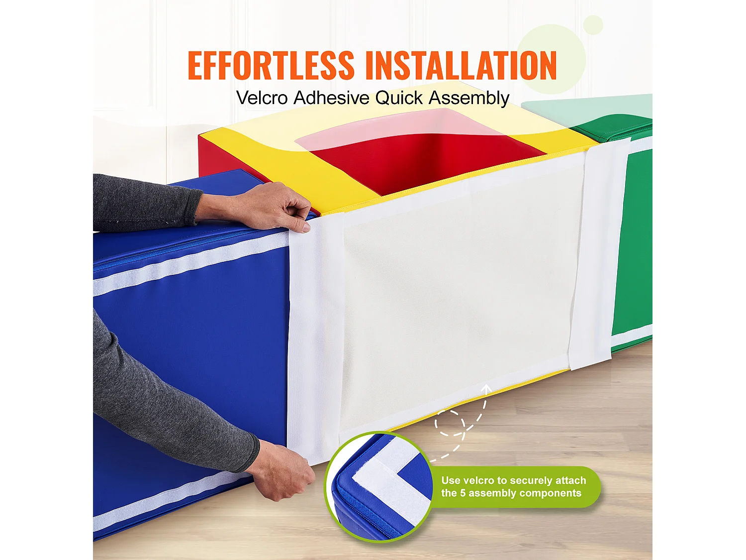 Jouets d'Escalade en Mousse pour Tout-Petits SucceBuy, Tunnel d'Escalade Simple avec Escaliers et Rampe, 5 Pièces