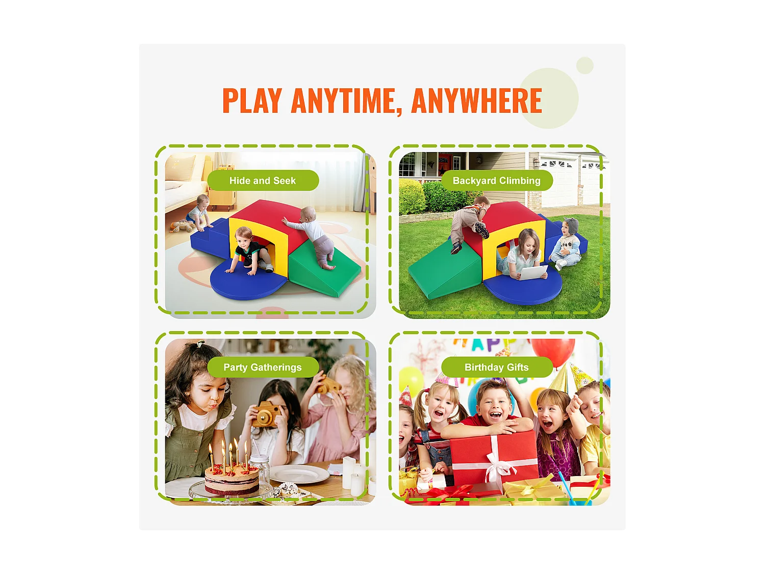 Jouets d'Escalade en Mousse pour Tout-Petits SucceBuy, Tunnel d'Escalade Simple avec Escaliers et Rampe, 5 Pièces