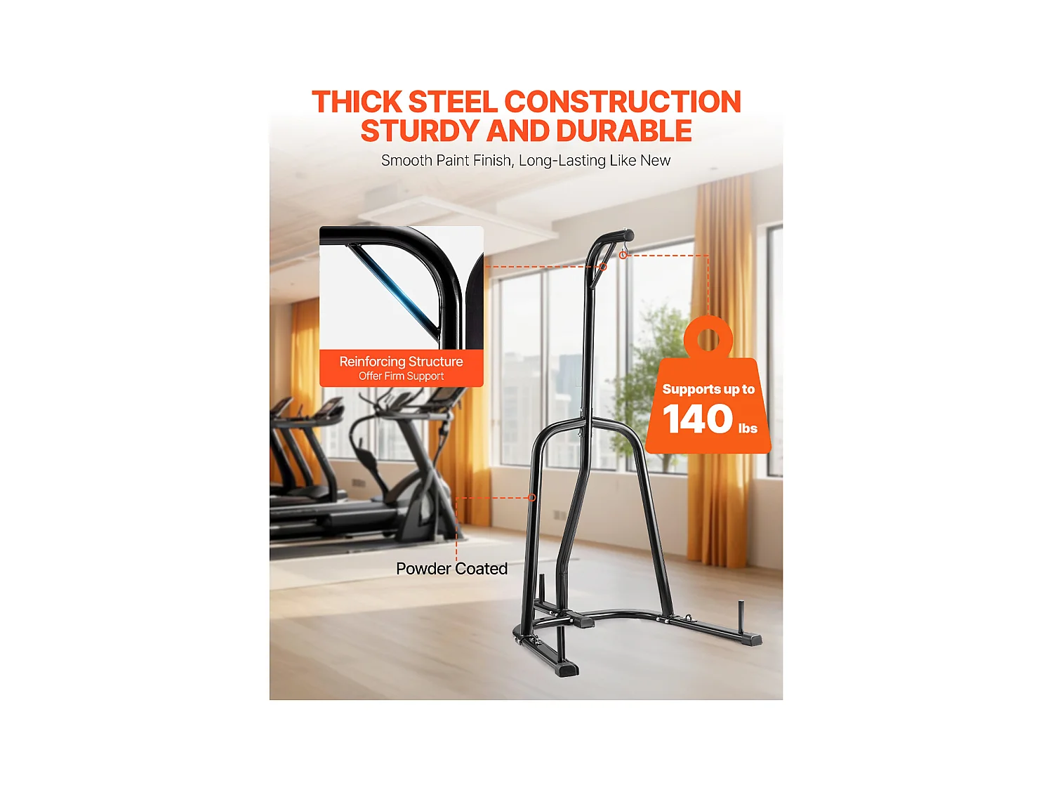 Support de Sac de Frappe en Acier SucceBuy, Charge 65 kg, Station de Boxe Fitness