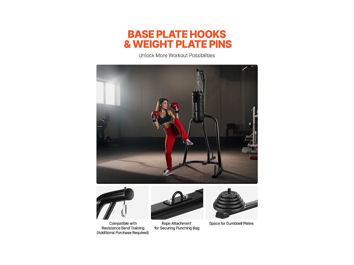 Support de Sac de Frappe en Acier SucceBuy, Charge 65 kg, Station de Boxe Fitness