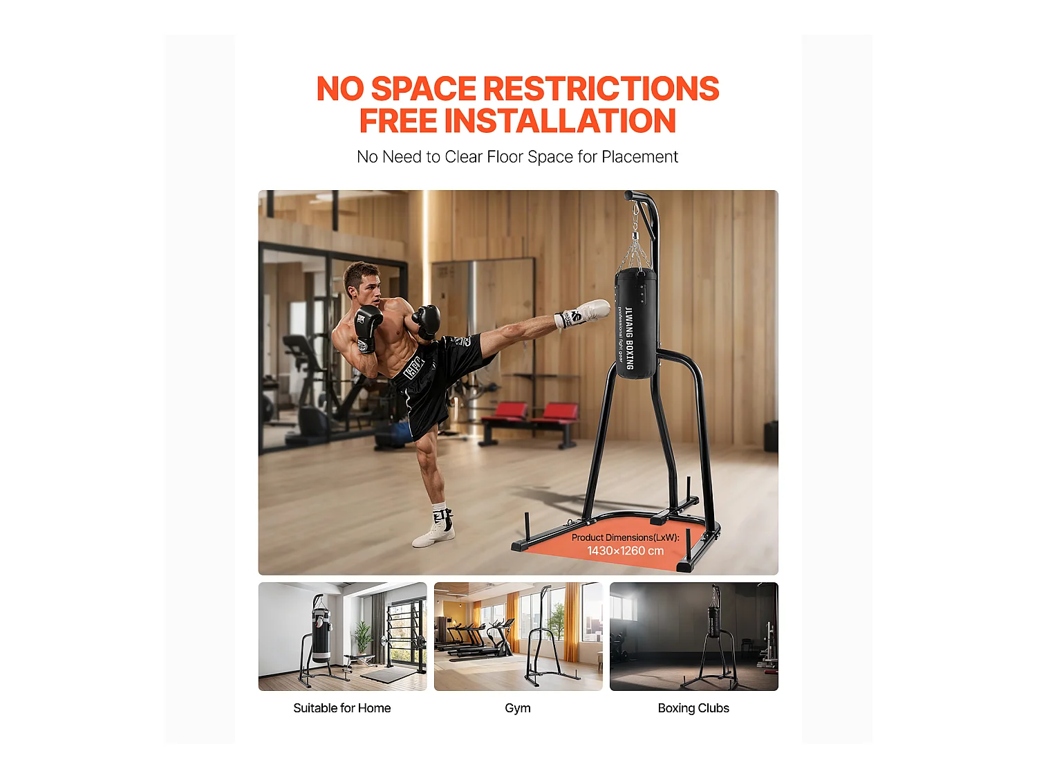 Support de Sac de Frappe en Acier SucceBuy, Charge 65 kg, Station de Boxe Fitness