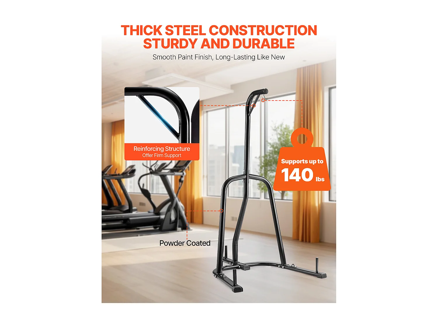 Soporte de Saco de Boxeo de Acero SucceBuy, Carga 65 kg, Estación de Boxeo Fitness