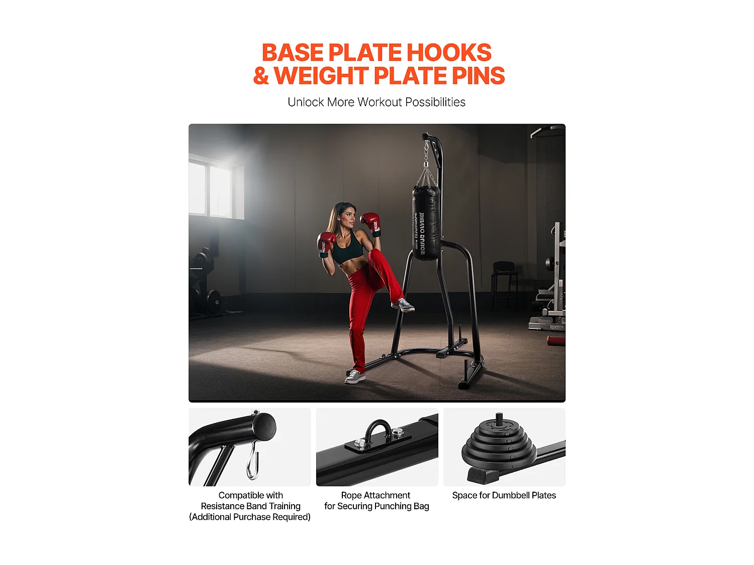 Soporte de Saco de Boxeo de Acero SucceBuy, Carga 65 kg, Estación de Boxeo Fitness