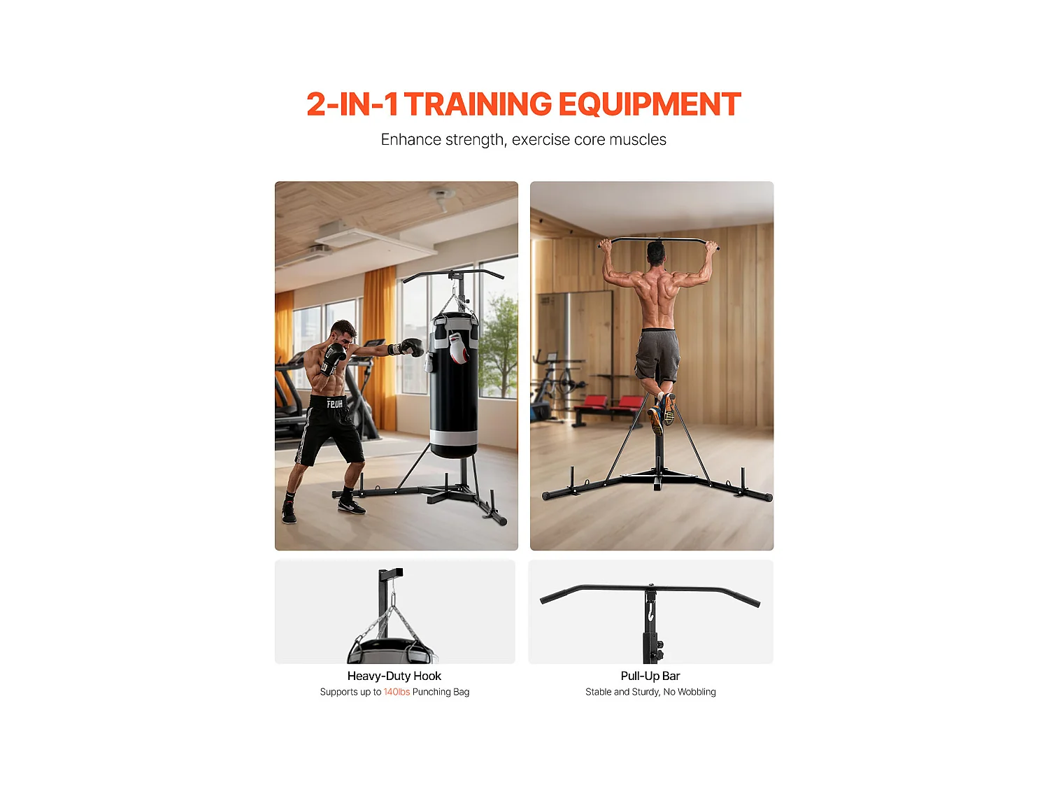 Support de Sac de Frappe en Acier SucceBuy, avec Barre de Traction