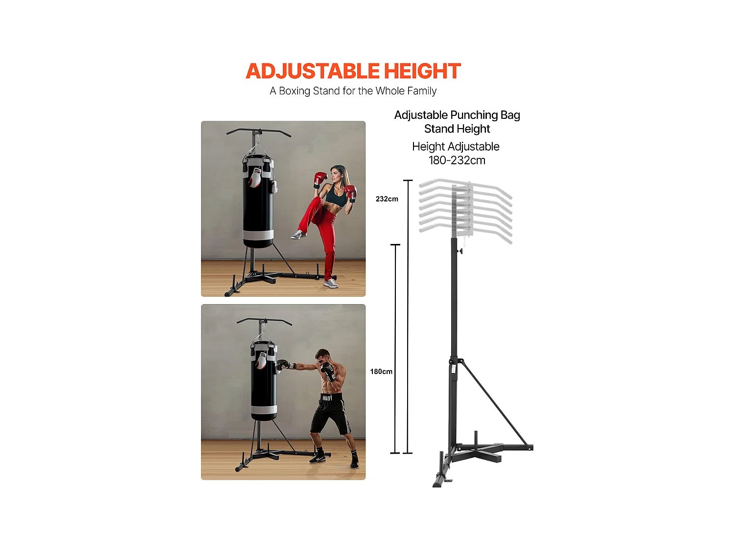 Support de Sac de Frappe en Acier SucceBuy, avec Barre de Traction