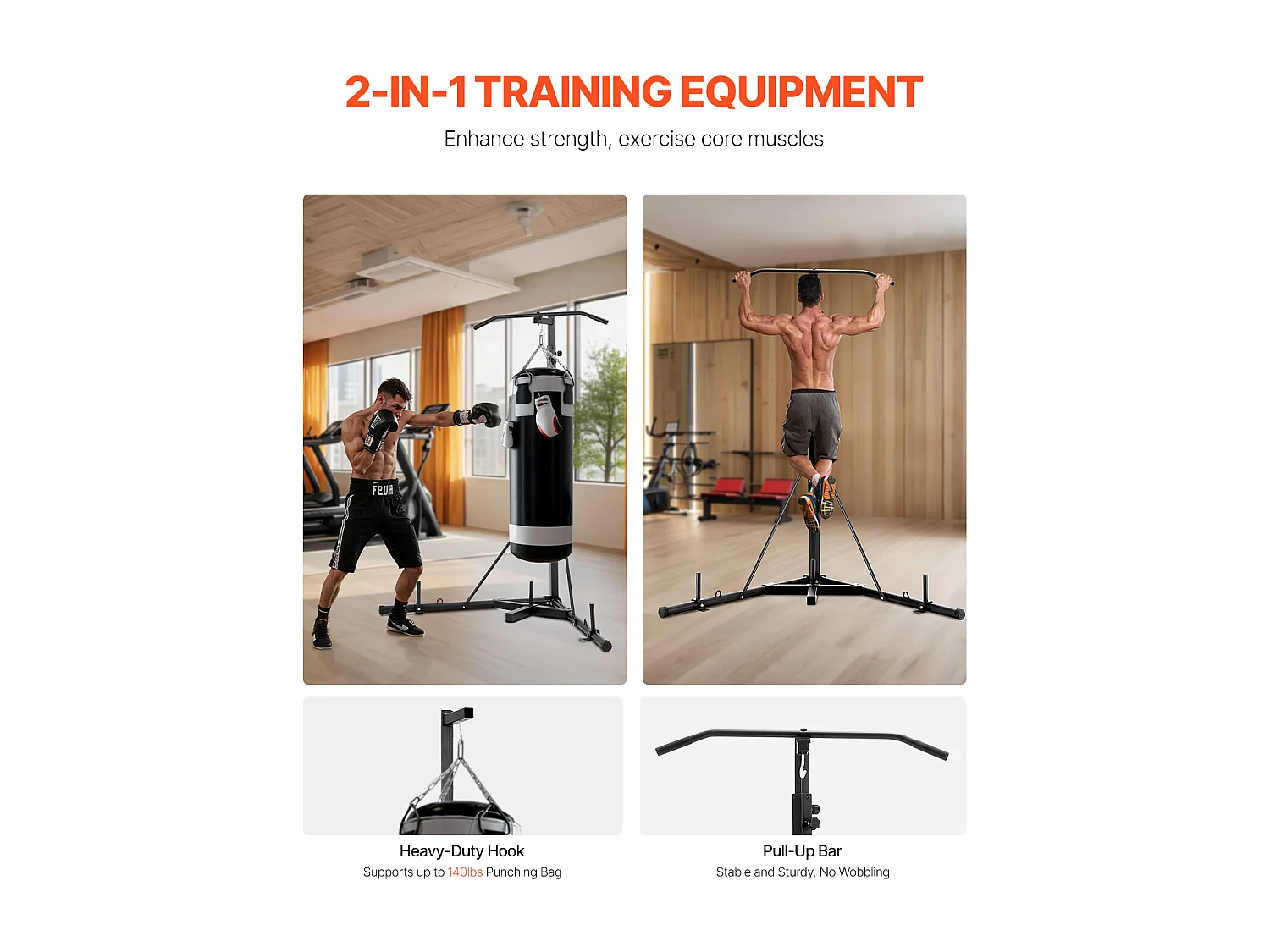 Support de Sac de Frappe en Acier SucceBuy, avec Barre de Traction