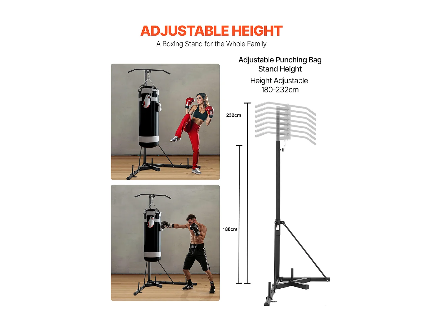 Support de Sac de Frappe en Acier SucceBuy, avec Barre de Traction