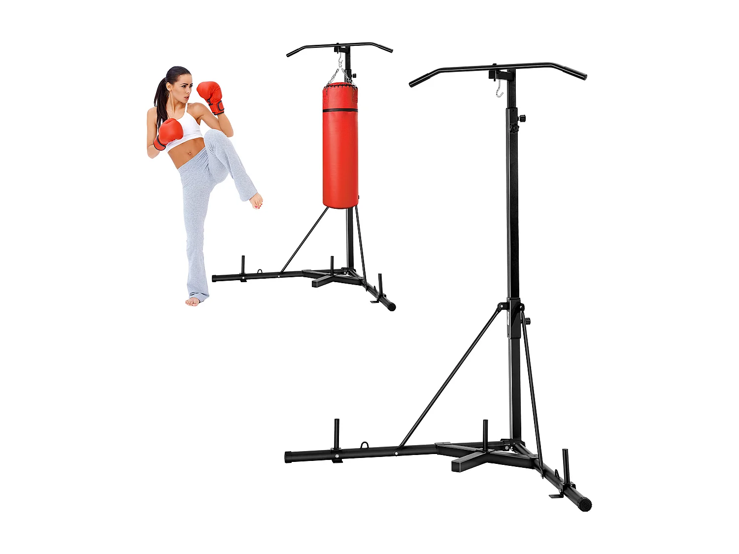 Support de Sac de Frappe en Acier SucceBuy, avec Barre de Traction