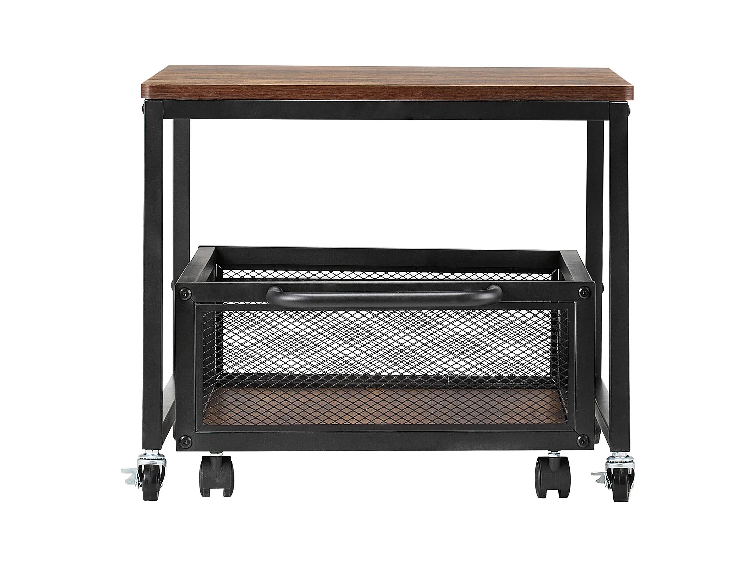 Mini-Koelkastdrager SucceBuy, met Opbergruimte, Draagvermogen 90 kg, Trolley en Zwenkwielen, Lichtbruin