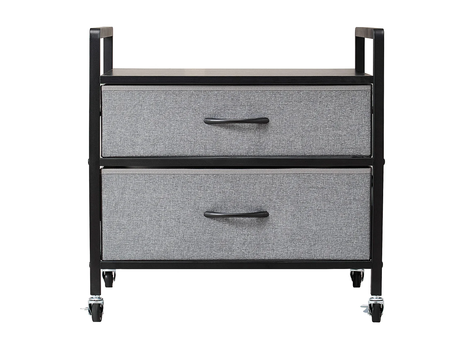 Stojak na Mini Lodówkę SucceBuy, z Miejscem do Przechowywania, Nośność 80 kg, Szary, Mini Stolik pod Lodówkę z 2 Szufladami