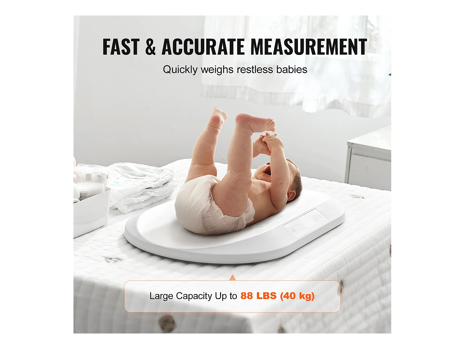 Balance Numérique Intelligente Pèse-Bébé SucceBuy, Bluetooth pour Bébé 40 kg avec Ruban Adhésif