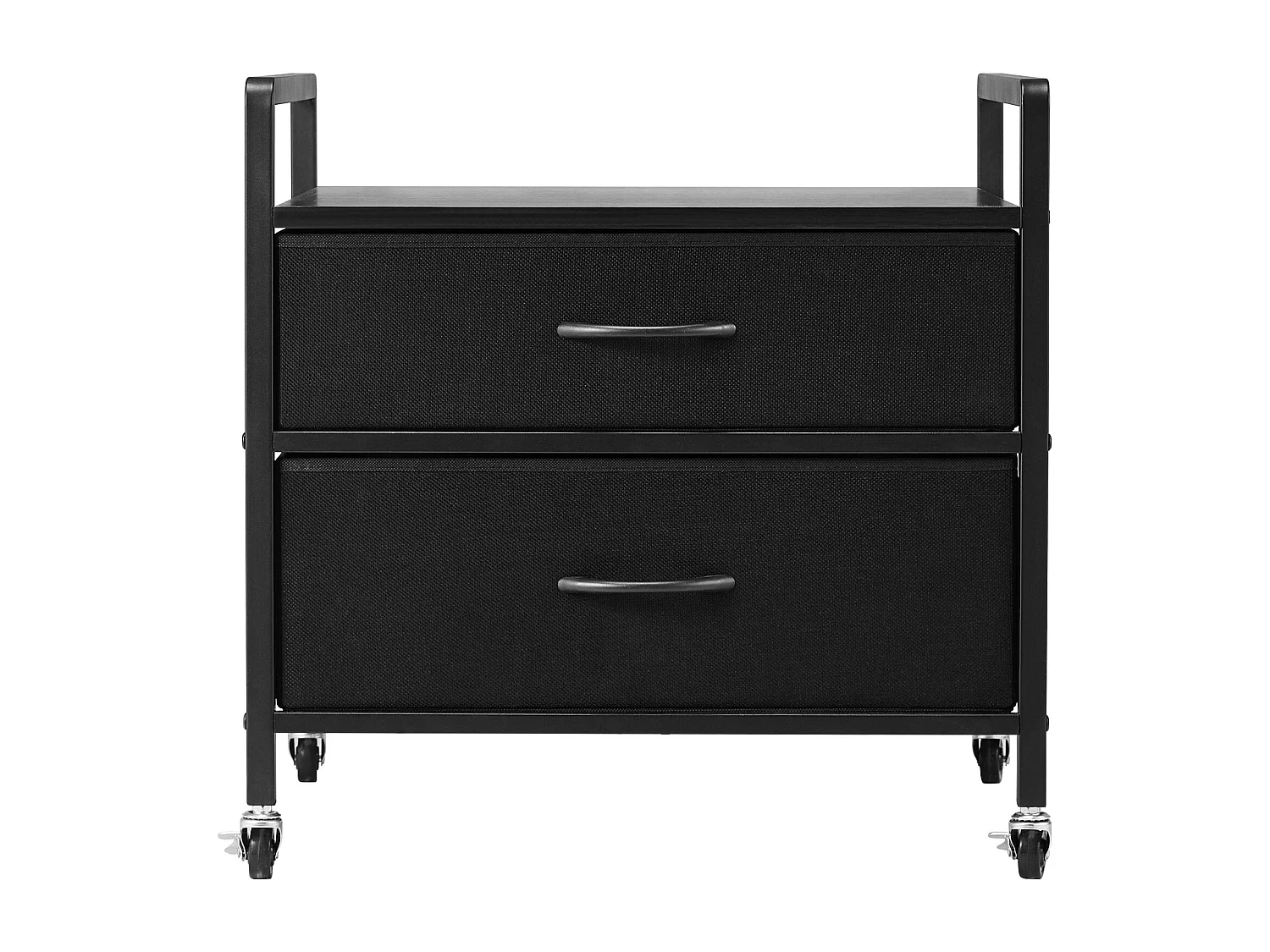 Stojak na Mini Lodówkę SucceBuy, z Miejscem do Przechowywania, Nośność 80 kg, Czarny, Mini Stolik pod Lodówkę z 2 Szufladami