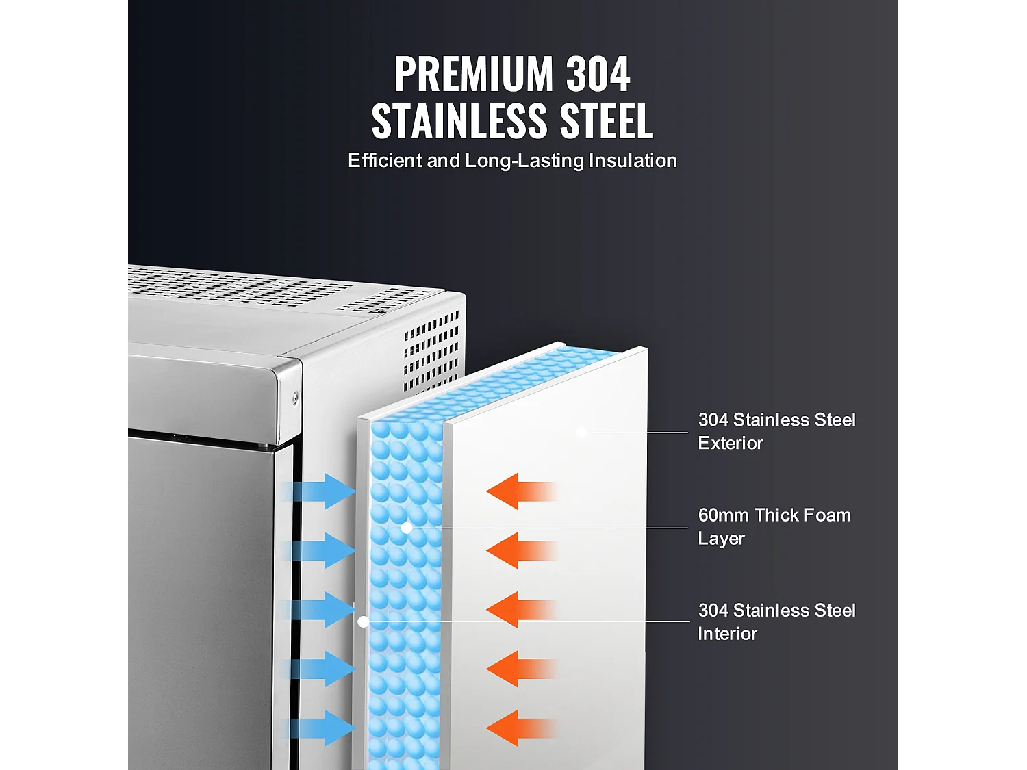 Congélateur Rapide Commercial SucceBuy, Refroidisseur Rapide à 4 Plateaux, 32 L, pour Fruits de mer et Crème Glacée