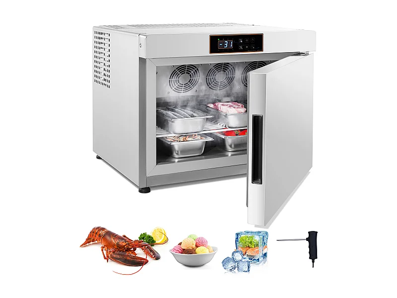 Congelatore Rapido Commerciale SucceBuy, Raffreddatore Rapido con 4 Ripiani, 32 L, per Frutti di Mare e Gelato