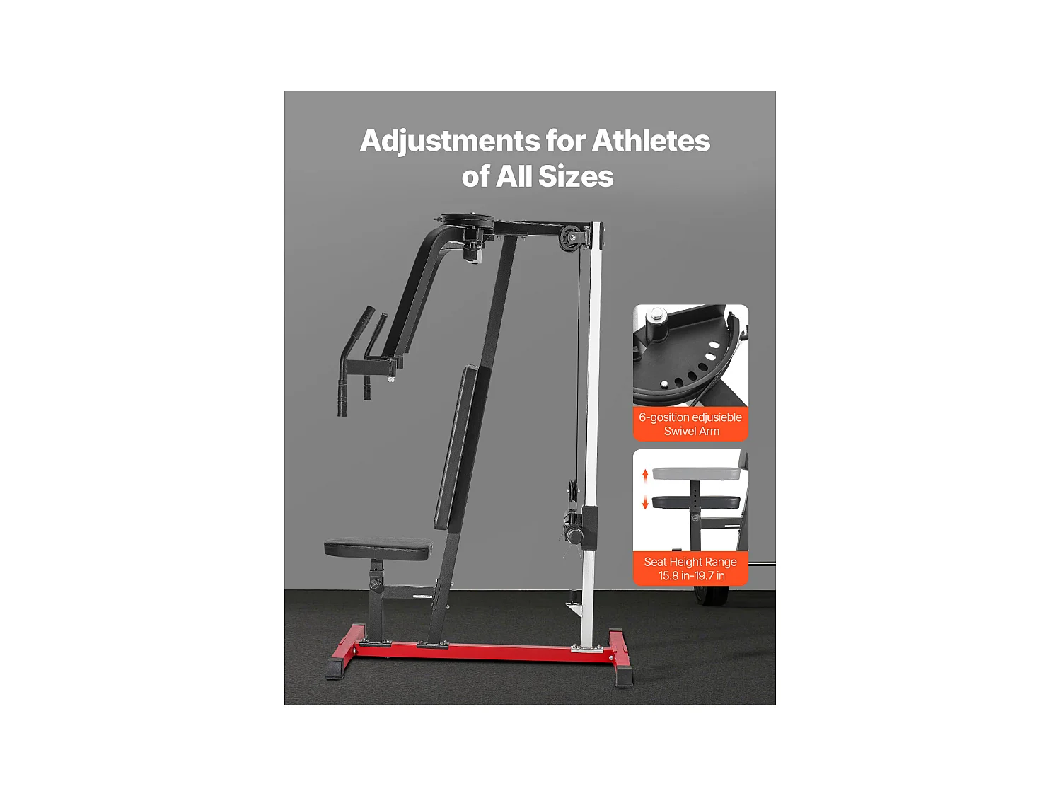 Appareil de Musculation SucceBuy, Presse Pectoral Réglable, Capacité de 204 kg, Gym Domicile pour Poitrine, Dos, Deltoïde Arrière et Épaules