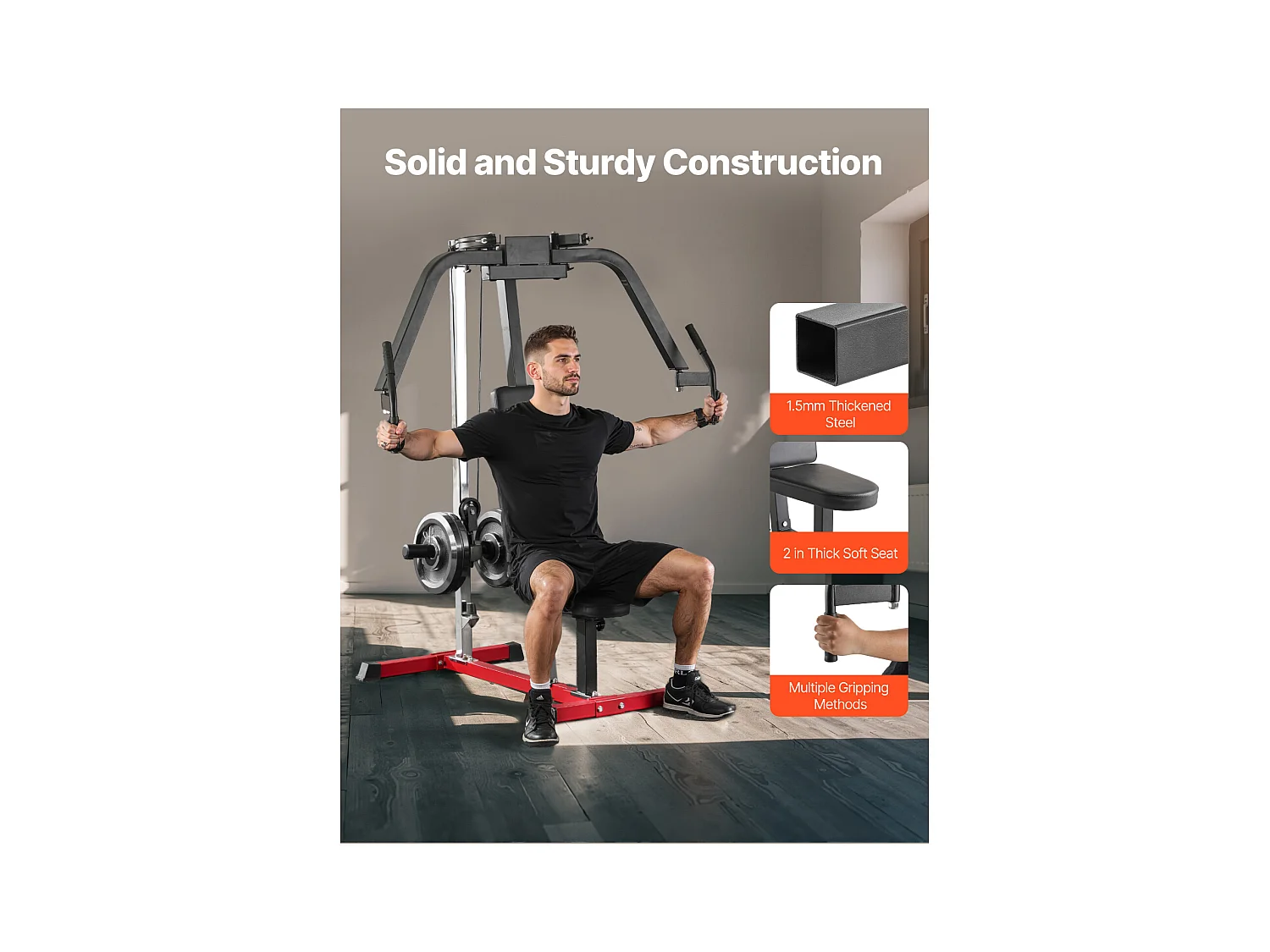 Appareil de Musculation SucceBuy, Presse Pectoral Réglable, Capacité de 204 kg, Gym Domicile pour Poitrine, Dos, Deltoïde Arrière et Épaules