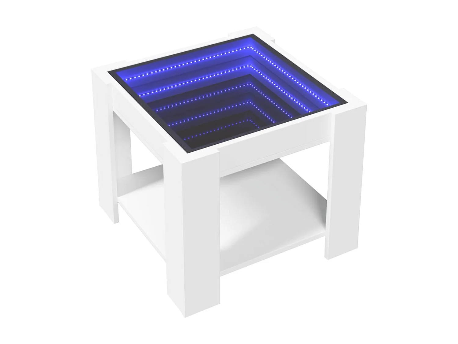 Table basse de salon bois blanche 53 x 53 x 45 cm DEC037386